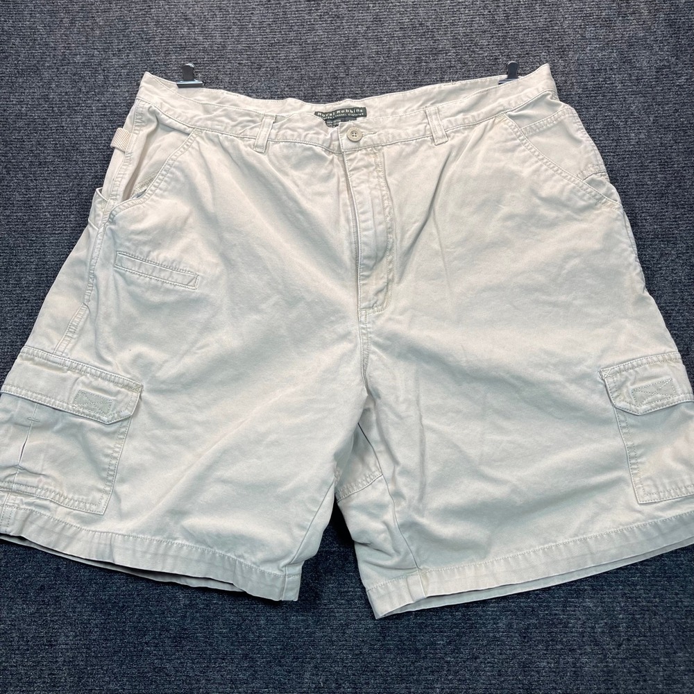 Royal Robbins Cargo Shorts Men 40 Tan Khaki Cotton Canvas Outdoor Hiking Utility
